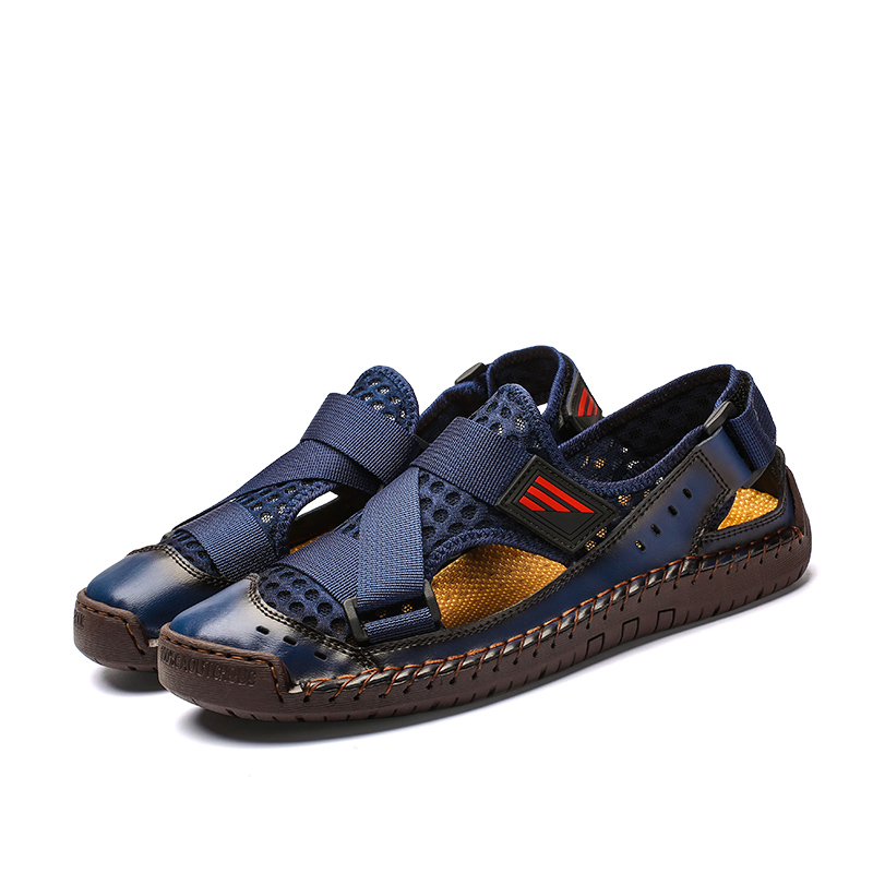 

mens man outdoor men 2020 leather heren zapatillas 2020 mens casual de schoenen sommer mesh herren homme summer verano mannen, Black