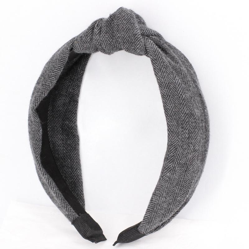 1 dark gray top knot headband