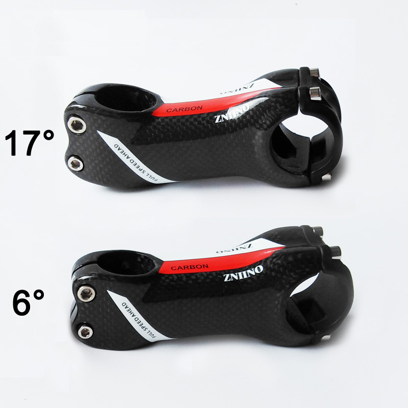 

ZNIINO stem 31.8mm 6/17 Degree Road/MTB 3K Gloss full Carbon fiber Stems Bike Parts 70/80/90/100/110/120/130 Bicycle Stem red