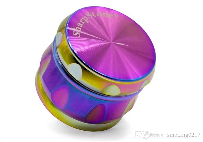

Wholesale Rainbow Diamand Sharp Chamfer Side Concave tobacco CNC grinder SharpStone herb grinder Sharp Stone GRINDER