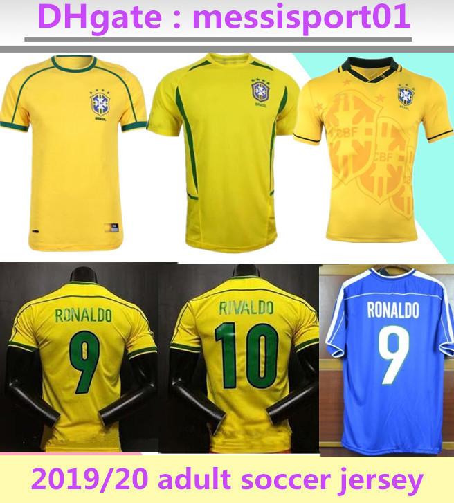 

Top quality ! brazil Retro jersey soccer jerseys 1994 1998 2002 Brazil Rivaldo / R. Carlos retro brasil football Jerseys shirt free shipping, Black;yellow