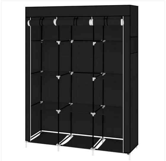 

Bedroom Furniture 67" Portable Closet Organizer Wardrobe Storage Organizer with 10 Shelves Quick and Easy to Assemble Extra Space Black