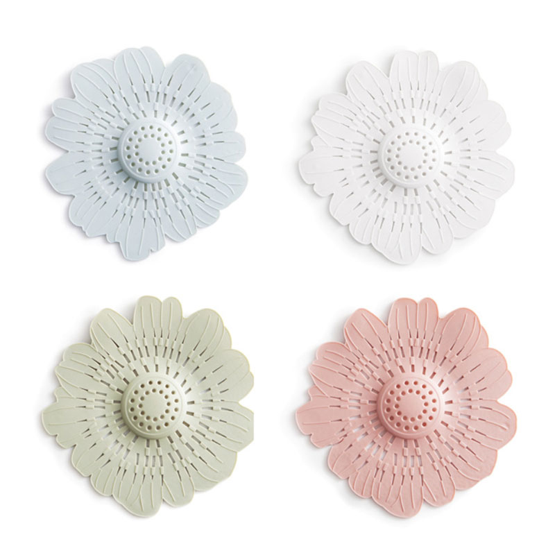

New Cute Flower Shape Silicone Sink Filter Bathroom Sewer Drain Strainers Anti-clogging Shower Covers Kitchen Bathroom Accessories