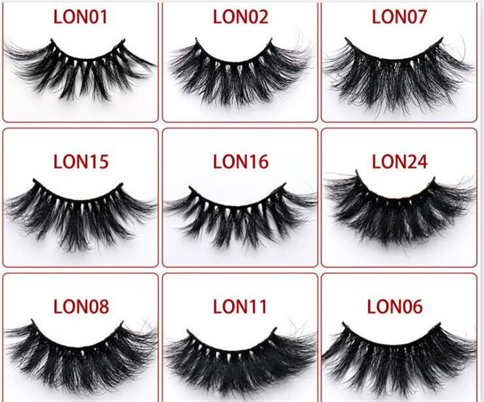 

60pcs 5D Mink Hair 25mm False Eyelashes Thick Long Messy Cross Eye Lashes Extension Eye Makeup Tools X169
