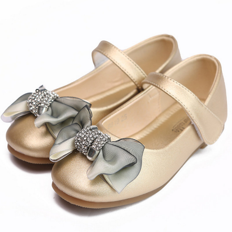

2020 New Summer Children Kids Girls Princess Leather Shoes Flat Soft Shoes Casual Sandals Wedding Dance Dress party, Gold