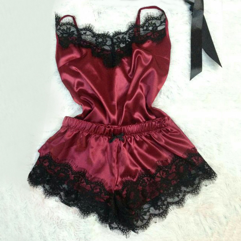 

Sexy Pajamas Set Womens Strap Top Short Pants Negligee Suit V-Neck Sleeveless Gown Nightgown Summer Sleepwear Sleepshirts Robes, Black