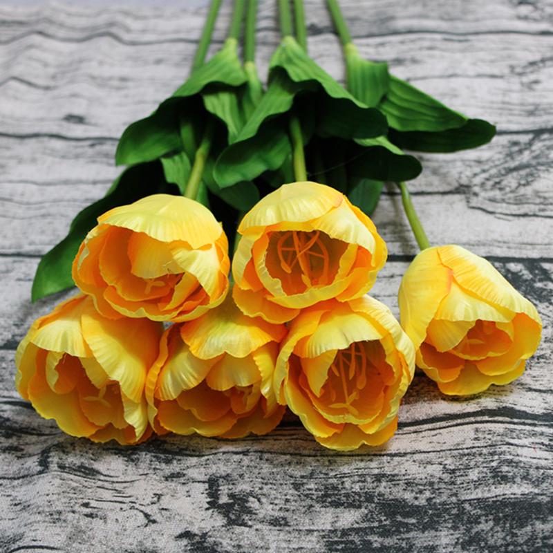 

10pcs Artificial Tulip Flowers Bouquet Real Touch Simulation Flowers for Home Wedding Party Decoration Photography Props, Red