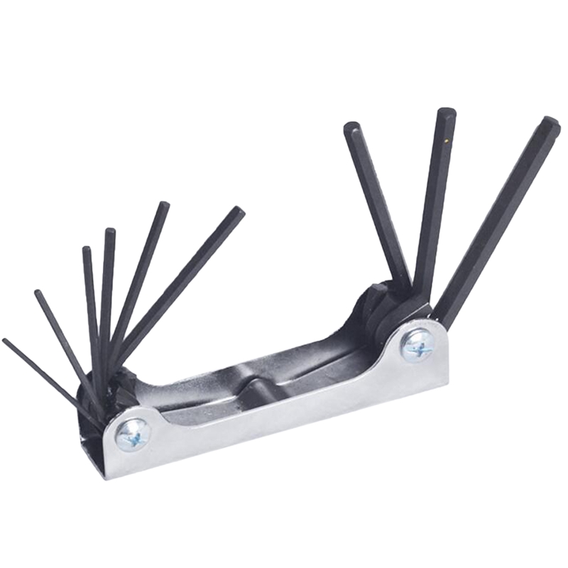 

Folding Hexagon Key Set Inch Wrench, Nine Key, Aluminum Alloy Folding Wrench Hex Wrench