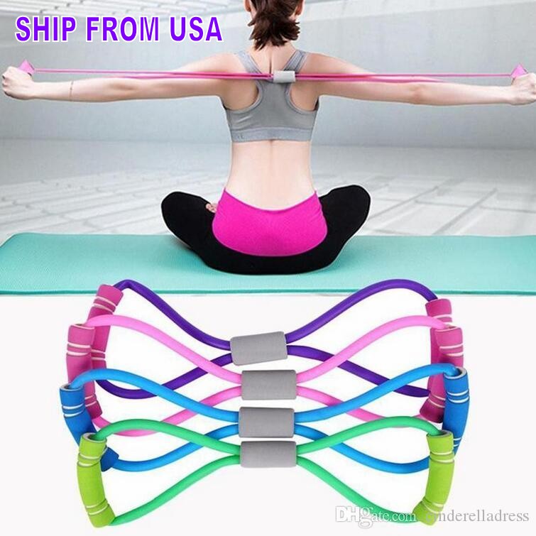 

US Stock 8-shaped Rally Yoga Gel Fitness Resistance 8 Word Chest Rubber Fitness Rope Exercise Muscle Band Exercise Dilator Elastic FY8006, High quality
