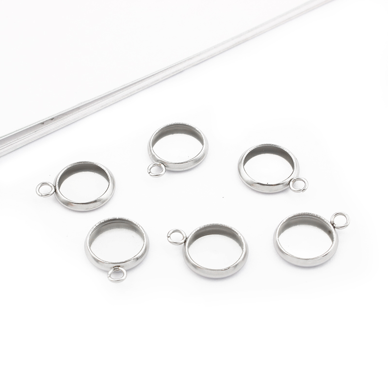 

30pcs Stainless Steel Charms 8mm/10mm Round Blank Tray Bezel Setting Pendant For DIY Earring Bracelet Jewelry Making Accessories