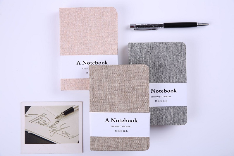 

Wholesale A5 A6 Linen Notebook Fabric Cover Journal Notepand Diary Book Stationery Notebook Blank Line Paper Notebook