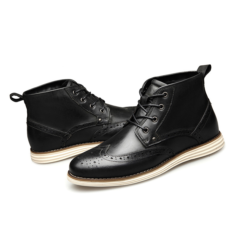 

Winter Suede Men High-top Designer Boots Lace-up Leather Australia Mens Martin Boots Espadrilles Business Wedding Shoes with Box, Brown