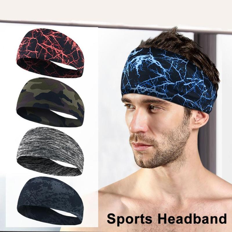 

1pcs Sweatband Sports Unisex Sweat Headband Runnning Basketball Yoga Hair Band Elastic Head Band Sport Safety Gym Dance Yoga, Red