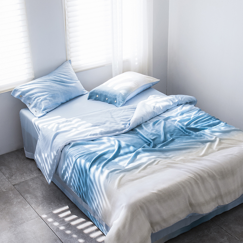 

Bedding Set soft Tencel Bed Linens Bed Sheet Set printed Bedclothes Queen/King Size cover 4pcs