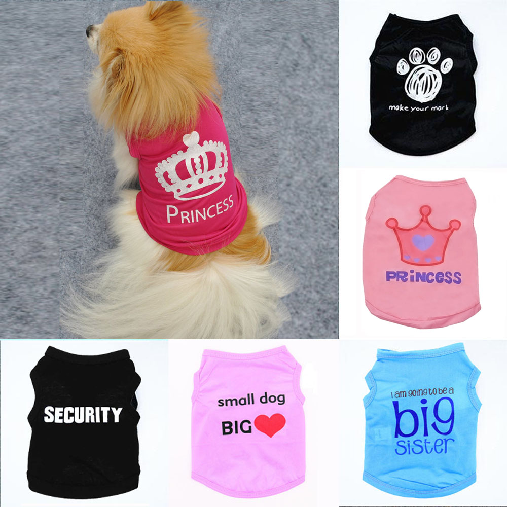 

DHL Free Brand Dog Clothes Apparel Cat Summer Vest Small Sweater Pet supply Cartoon Clothing t shirt Puppy Chihuahua Cheap Jumpsuit Outfit, As shown