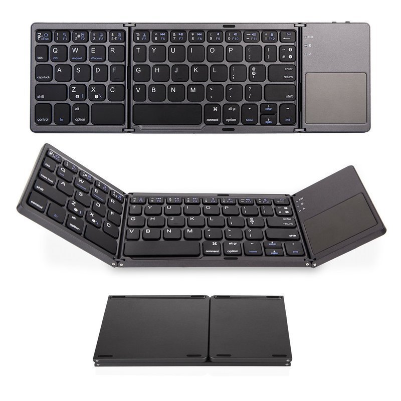 

Portable Triple Folding Bluetooth Keyboard Wireless Mini Foldable Touchpad Keypad For IOS/Android/Windows ipad Tablet