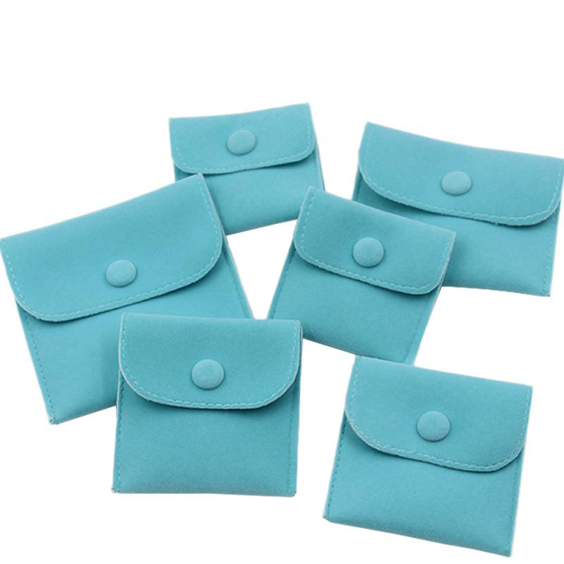

Velvet Jewelry Gift Packaging Bag Small Envelope shape Pouch with Snap Fastener Dust Proof jewelry Storage Bags green color, Pink;blue