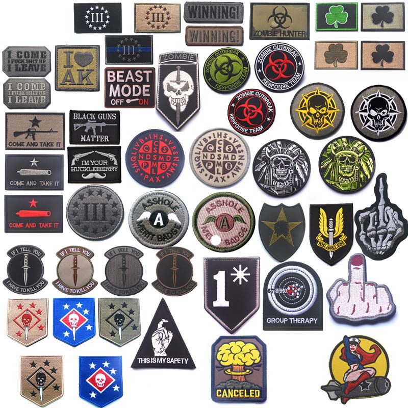 

Outdoor HOOK and LOOP Fastener Patches Embroidered Armband Embroidered Badges Fabric Armband Stickers Tactical Embroidery Patch NO14-122, Multi-color