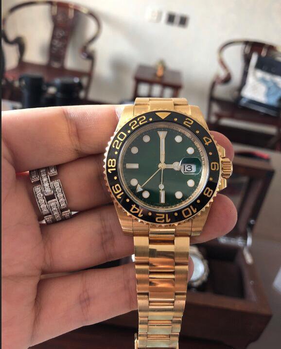 

Hot sell Top quality classic man watch luxury Stainless steel luxury watch automatic watch male clock Fashion business New watches r03, Silver red blue bezel