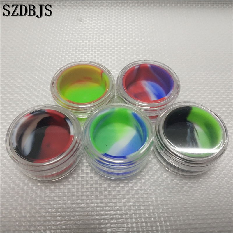 

5ml mini cylinder shape acrylic multicolor silicone container for DABs round silicone container wax silicone jar DAB container for DHL