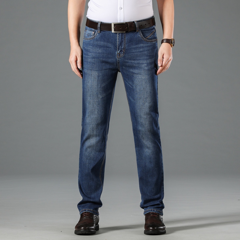 

Brand Men's Jeans 2020 New Spring Autumn Winter Business Work Casual Stretch Slim Jeans Classic Pants Blue, 310