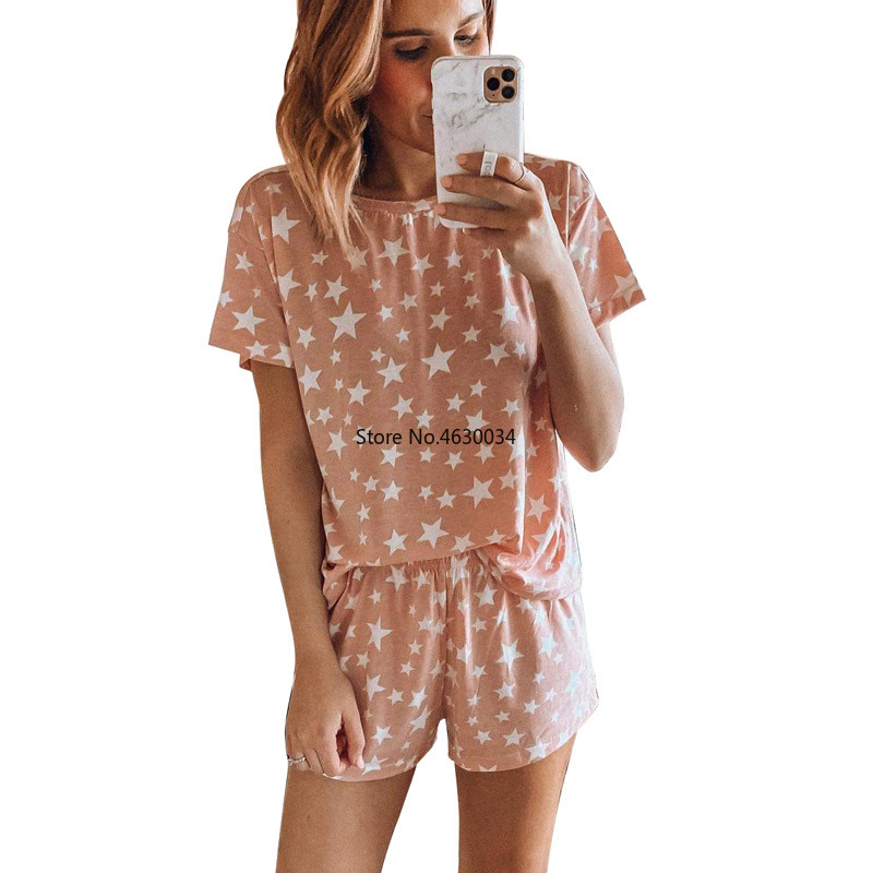 

Two Piece Set Girl Tie Dye Print Short Pajamas Set Short Sleeve And Shorts Loungewear Nightwear Sleepwear Clothes For Women, Royal blue