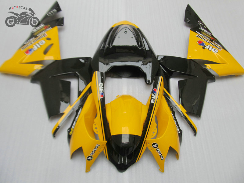 

Free Custom motorcycle fairing kits for Kawasaki Ninja ZX-10R 2004 2005 yellow black Chinese ABS fairings kit ZX10R 04 05 ZX 10R, Same as the picture