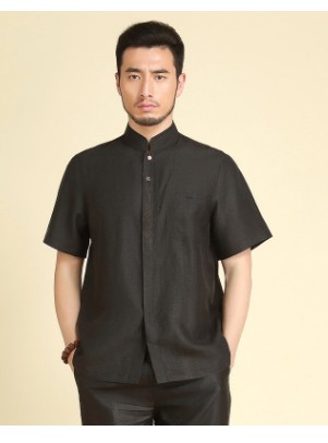 

Silk Xiangyun Tang Men's summer short sleeve top Chinese shirt Chinese style 32077, As pic