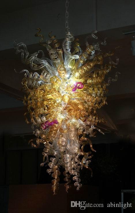

Art Blown Glass Chandelier Light Custom Made Murano Glass Modern LED Bulbs Home Hotel Decor Glass Pendant Lamps