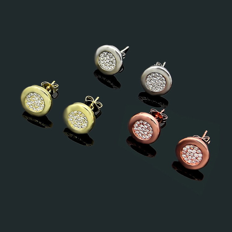 

Queen Lotus 2019 New High Quality 18k gold plated Stud Earrings Women Couple Earrings For Wedding Whosale