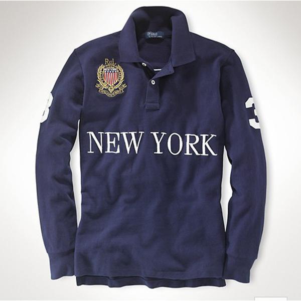 

High quality mens designer long sleeve polo t shirts with embroidery technology cotton fashion casual polo t shirt