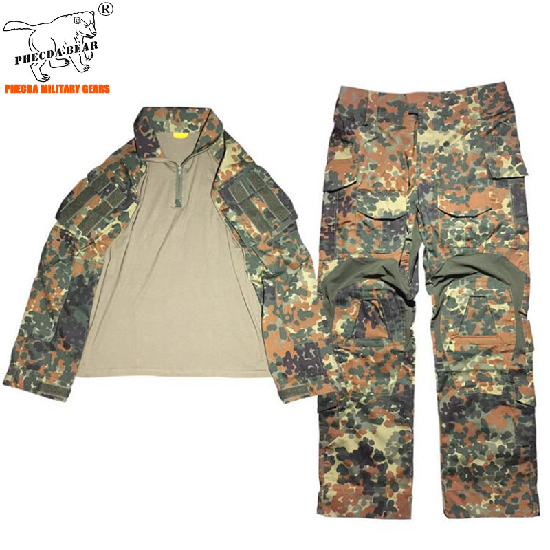 

Germany flecktarn camouflage Gen3 tactical combat uniform BDU battle dress uniform summer training men, Elbow pads