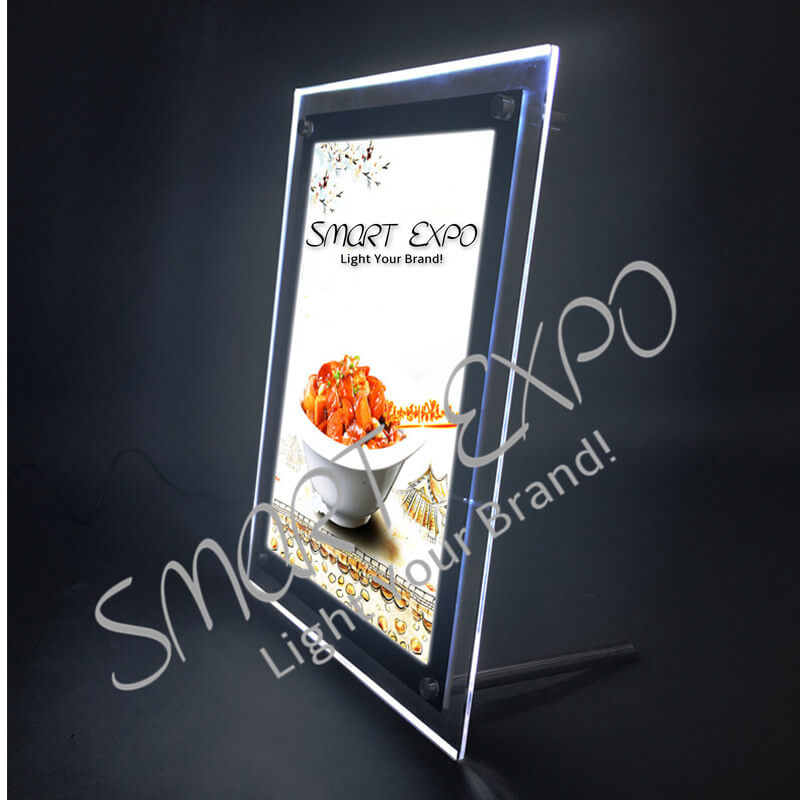 

40*60cm Tabletop Poster Display Panel Featuring Free Standing on Table Supported by Steel Bolts and Firm Wooden Case Packing