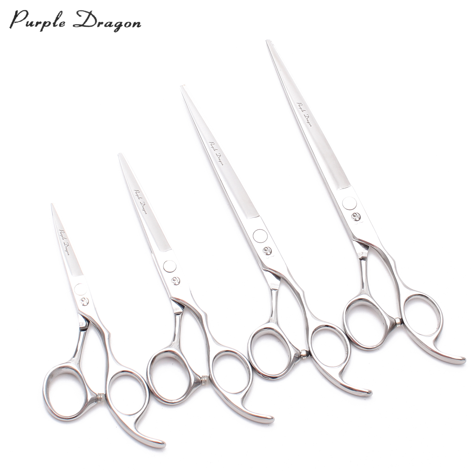 

Z1006 5" to 8" Different Size JP 440C Purple Dragon Silver Hairdressing Shears Cutting or Thinning Scissors Human or Pets Hair Style Tools