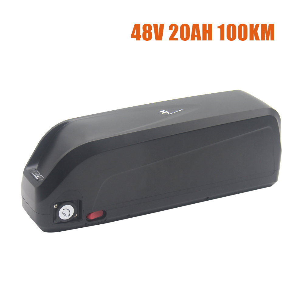 NEW High capacity 100KM rechargeable ebike Hailong li ion battery 48V 20AH for motor 200W to 1KW with 3A Fast charging charger