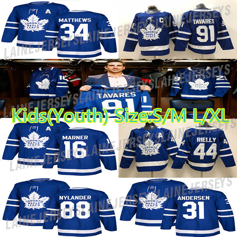 

Toronto Maple Leafs Kids(Youth) Jersey 91 John Tavares 34 Auston Matthew 16 Mitchell Marner 88 William Nylander Hockey Jerseys, Blue