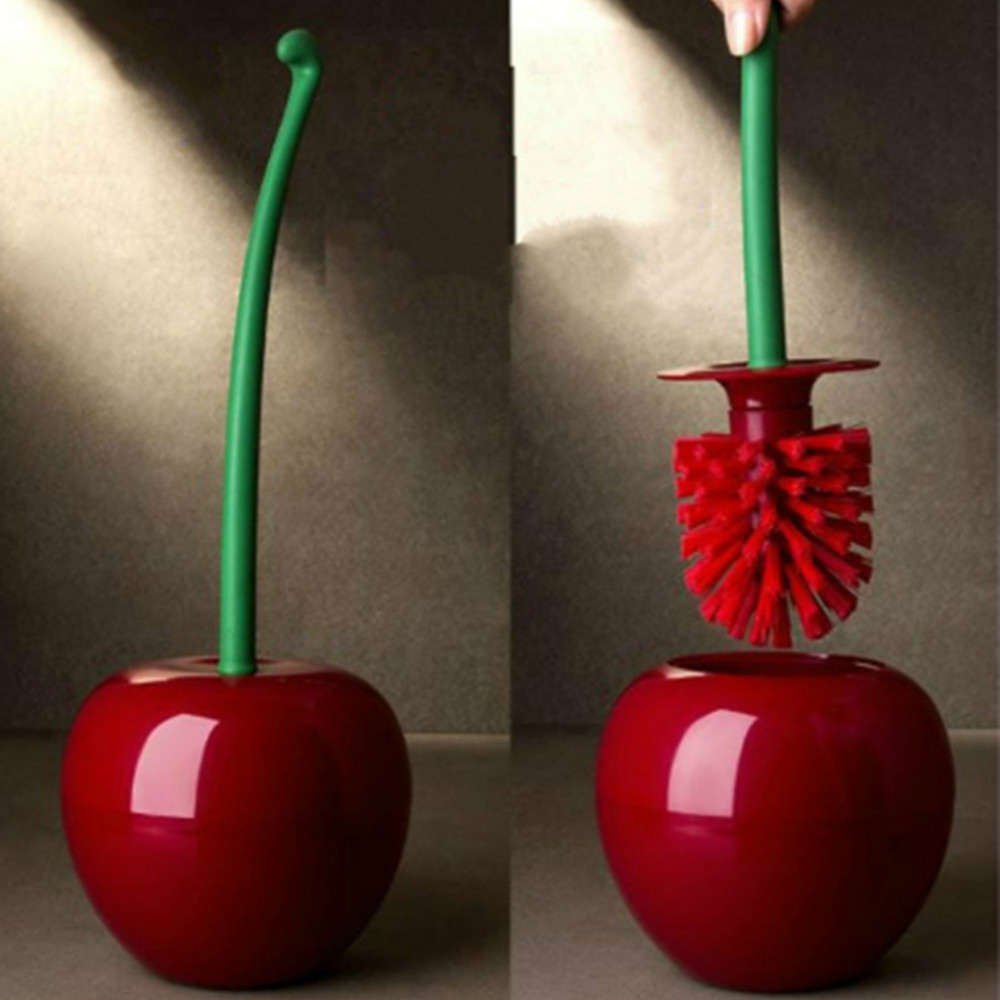 

Toilet brush set plastic cherry-shaped cleaning tool toilet cleaning brush bathroom tool L0619, Red