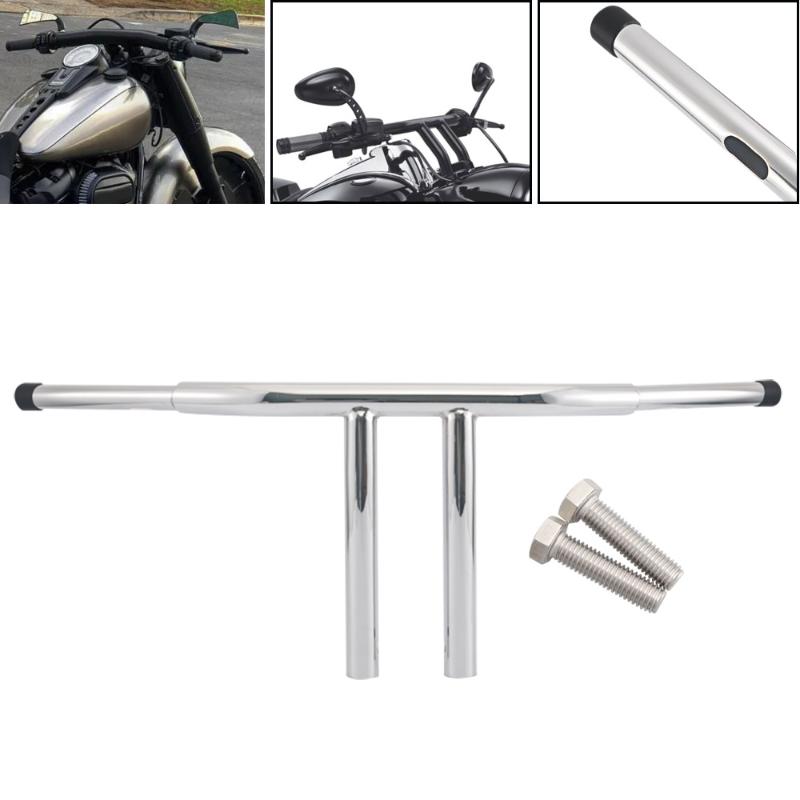 

Motorcycle Chrome /Black 12" Rise T-Bars Handlebar Drag Bar For FLST FXST Sportster Softail FLHRC FLHR