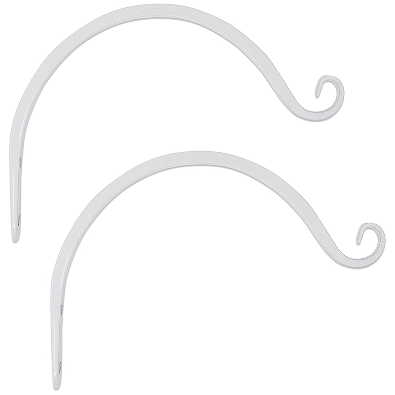 

2 Pieces Hanging Plant Stand Hook Plant Hanger for Flower Basket Bird Feeder Wind Chime Lantern Etc 8 Inches White