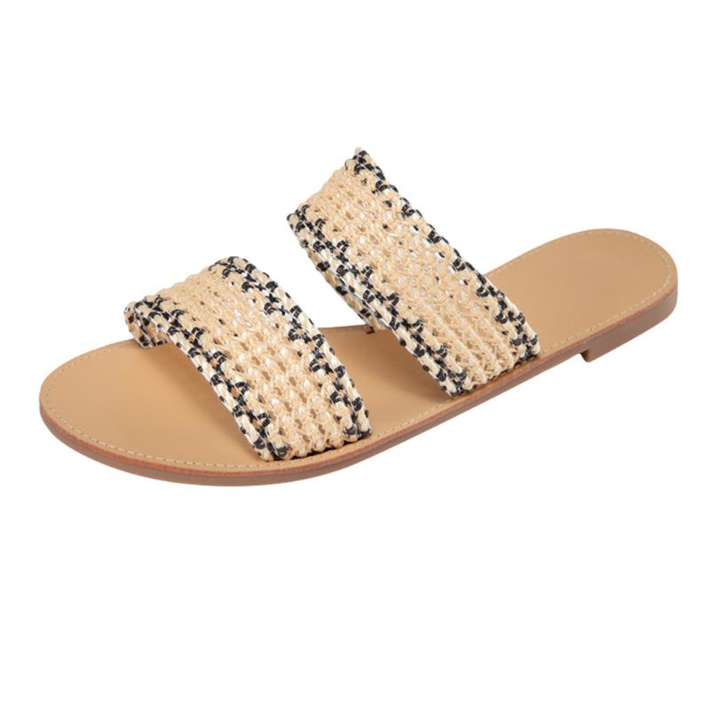 

SAGACE Women Fashion Slide Slippers Everyday Summer New Fashion Wild Flat Flat Woven Women Slipper Outside Flip Flops For Womens, Ye