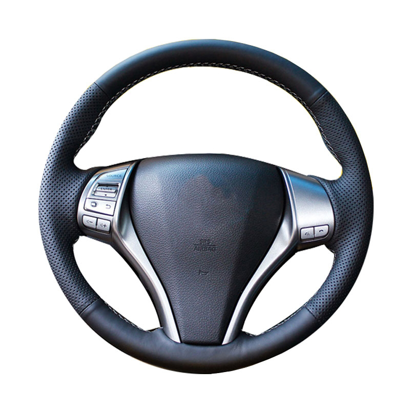 

DIY Genuine Leather Car Steering Wheel Cover For Teana Altima 2013-2016 X-Trail QASHQAI Rogue / Protect Steering-wheel
