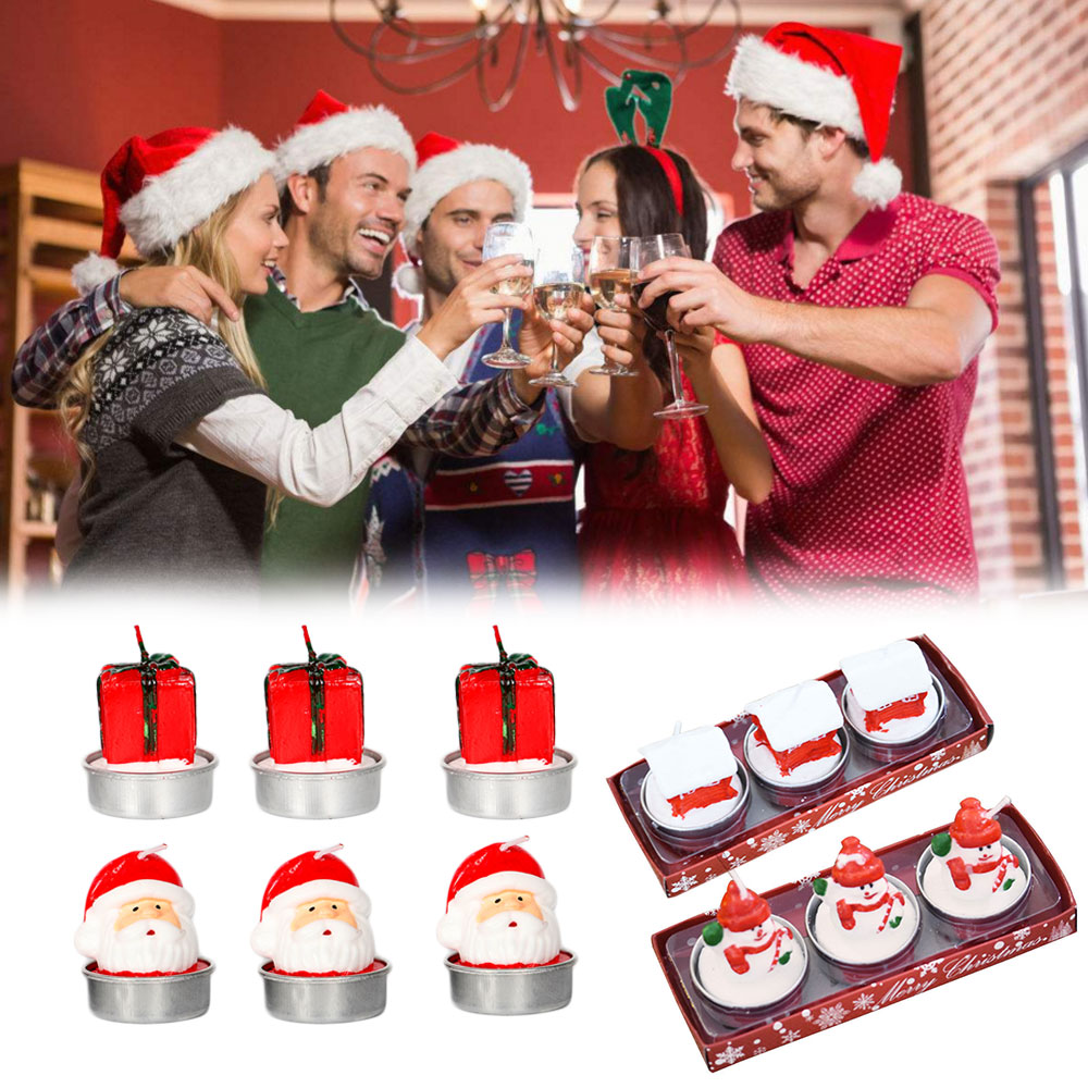 

Wax Candle Bougie Colorful Ornament 3pcs Xmas House Creative