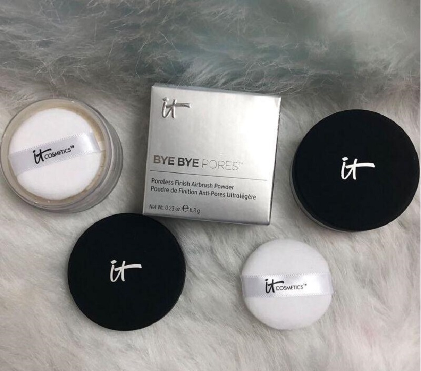 

new arrival BYE BYE PORES Poreless Finish Airbrush Powder Translucent Loose Setting Powder 0.23Oz 6.8g makeup cosmetic face powder, White