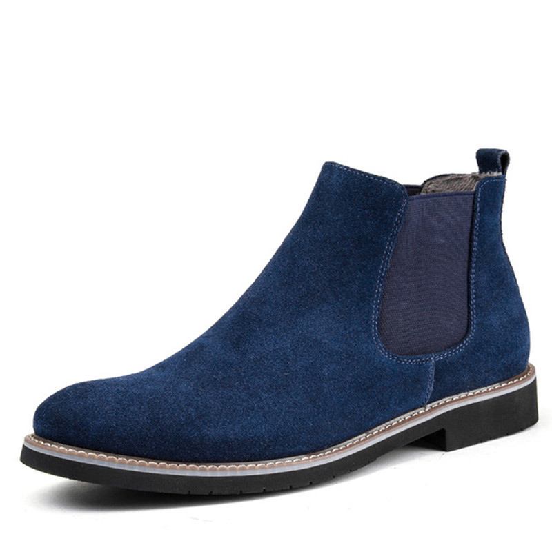 

Fashion Tide Boots Men Big Size Mens Shoes Casual Pointed Toe Boots Men Genuine Leather Suede Slip on Great Design