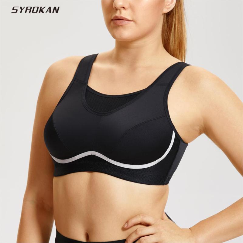 

SYROKAN Women's Plus Size High Impact No-Bounce Full Figure Cami Sports Bra, Beige02