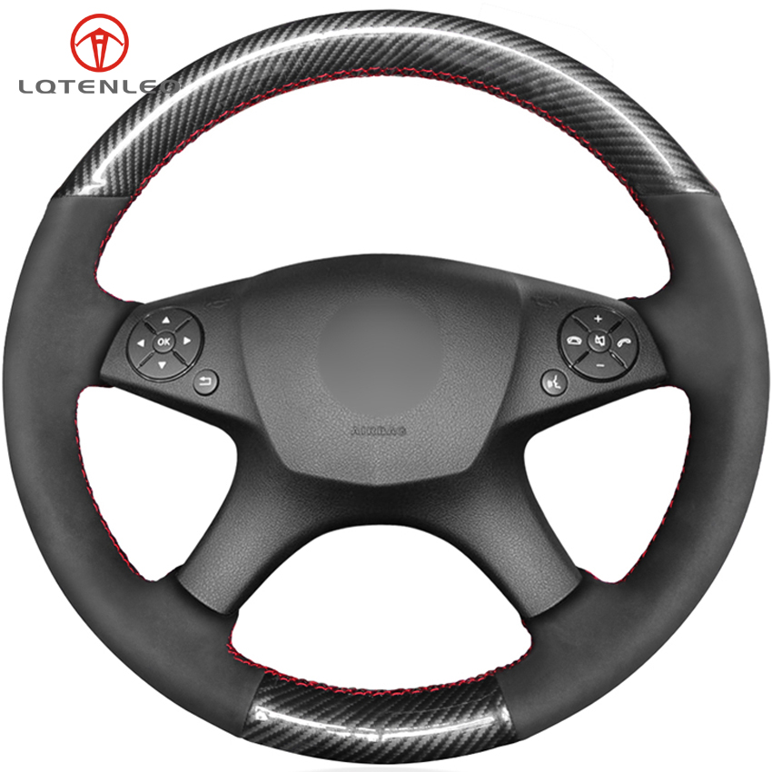 

Carbon Fiber Suede DIY Car Steering Wheel Cover For Mercedes-Benz W204 C-Class 2007-2010 C280 C230 C180 C260 C200 C300