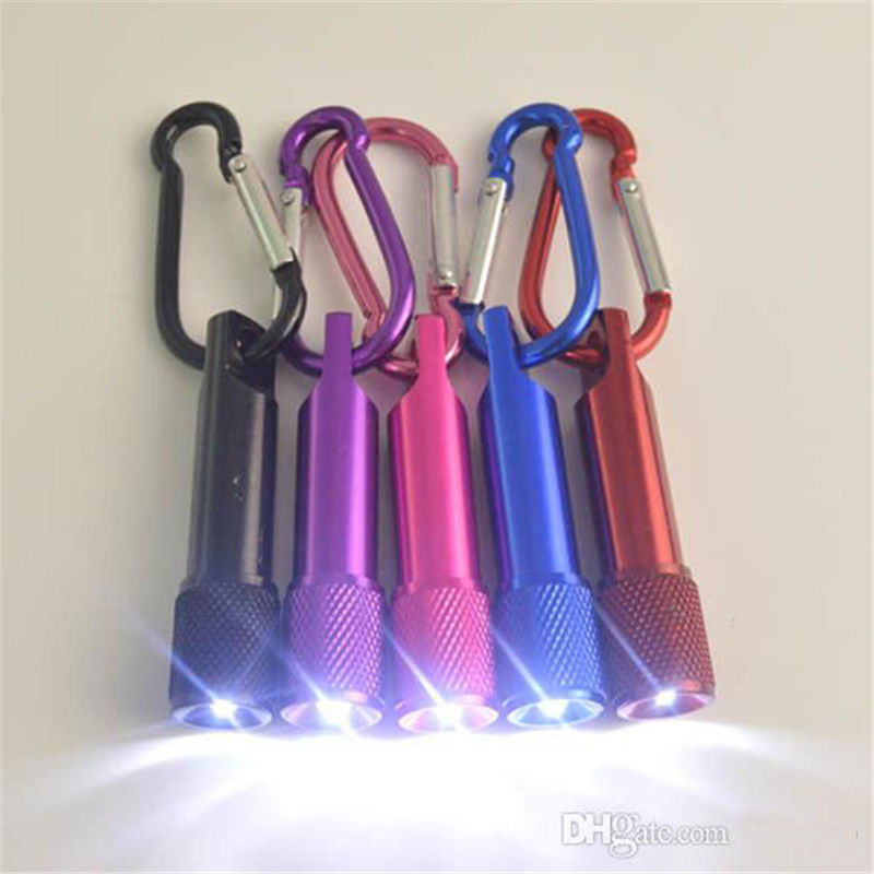 

LED Mini Flashlight Aluminum Alloy Torch with Carabiner Ring Keyrings Key Chain mini LED Flashlight Mini-light LED Flashlights ST607