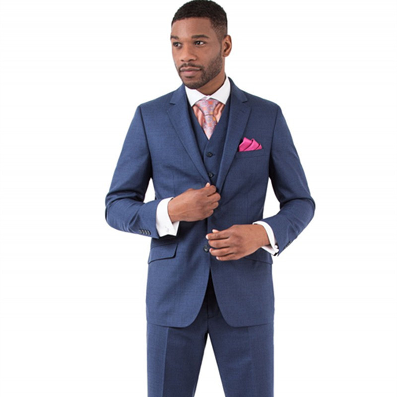 

High Quality Blue Slim Fit Suit Notched Lapel Tuxedos Men Suits Groom Wear Wedding Party Suit (Jacket+Vest+Pant, Army green