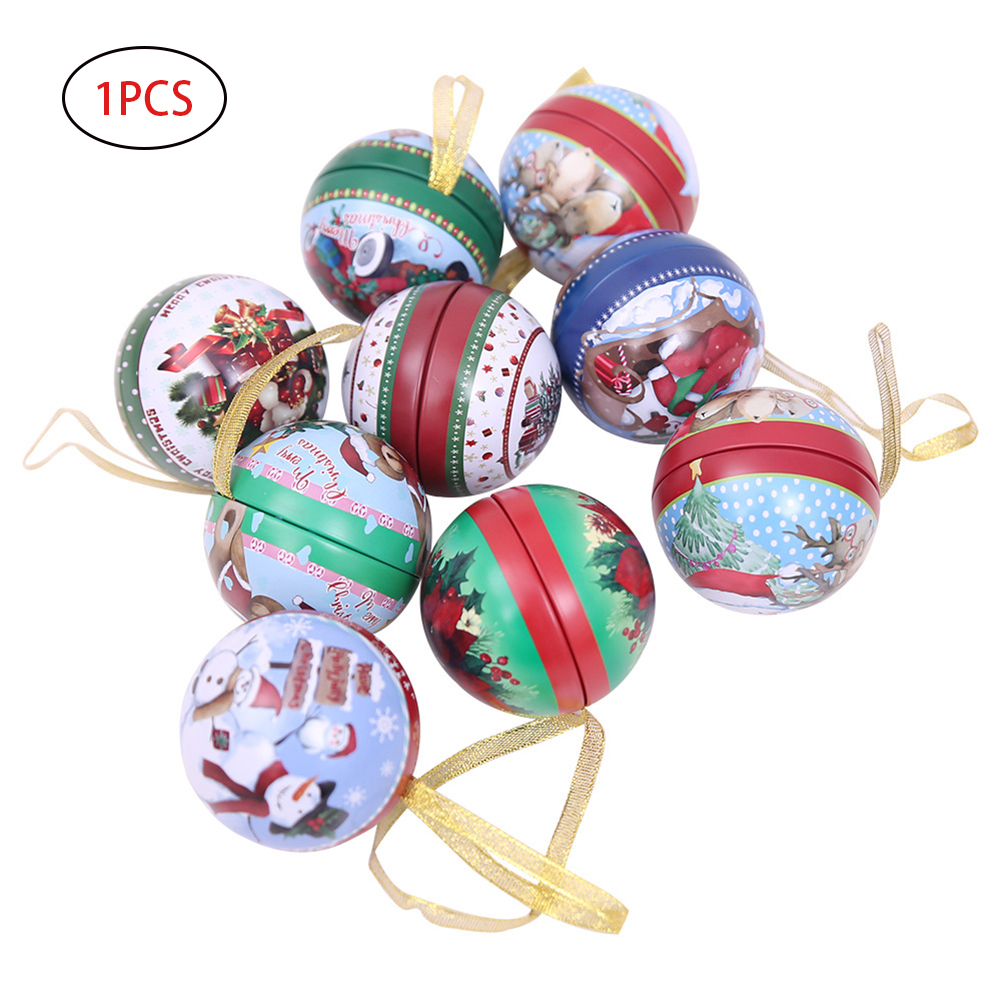 

Creative Christmas Candy Iron Balls Pendant Xmas Detachable Candy Box Hanging Ornament Seasonal Decorations 1Pc Random Payment