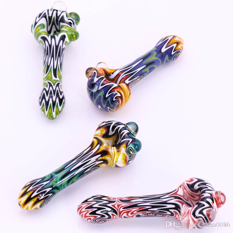 

New Fantasy Stripe 5.2" Water Pipe 79g glass smoking pipes Bubbler For Dry Herb